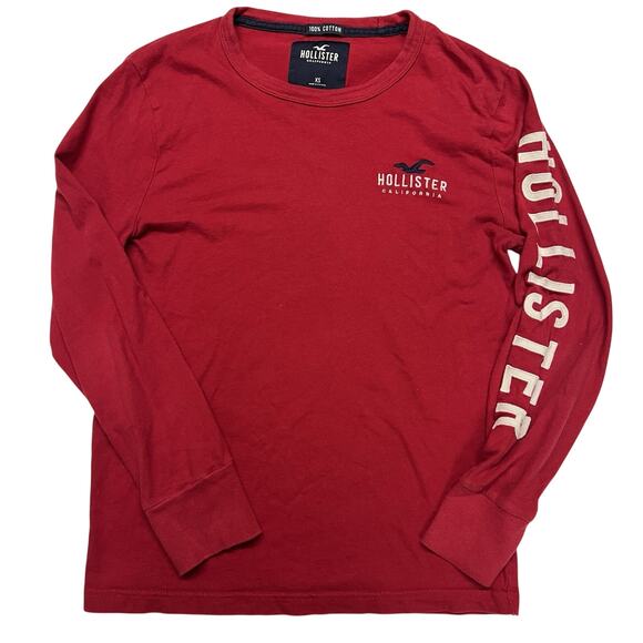 Hollister Other - Hollister Men's Y2K Red Long Sleeve Puff Logo Cotton Size XL 2000's Seagull